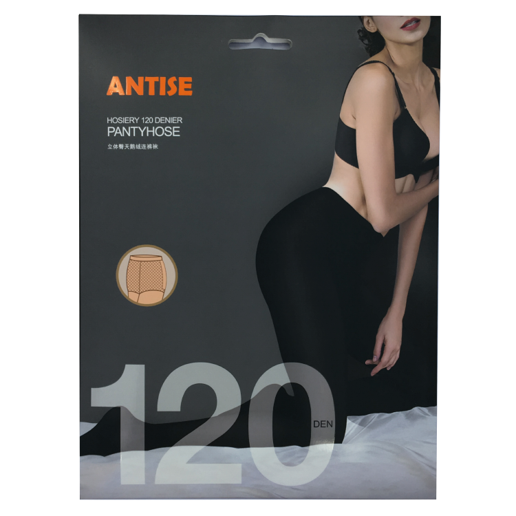 Antise 120D 立體臀微壓力瘦腿厚天鵝絨全織彈力襪褲【黑】