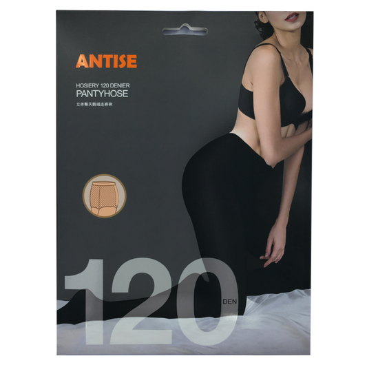 Antise 120D 立體臀微壓力瘦腿厚天鵝絨全織彈力襪褲【黑】