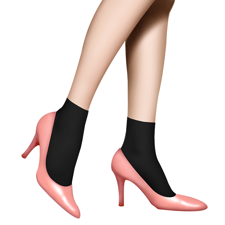 FITLADY 60D Ankle Socks [Black/Nude] No.2892